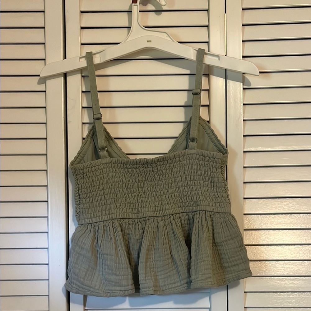 Hollister Green Ribbed Peplum Camisole - Picture 4 of 4